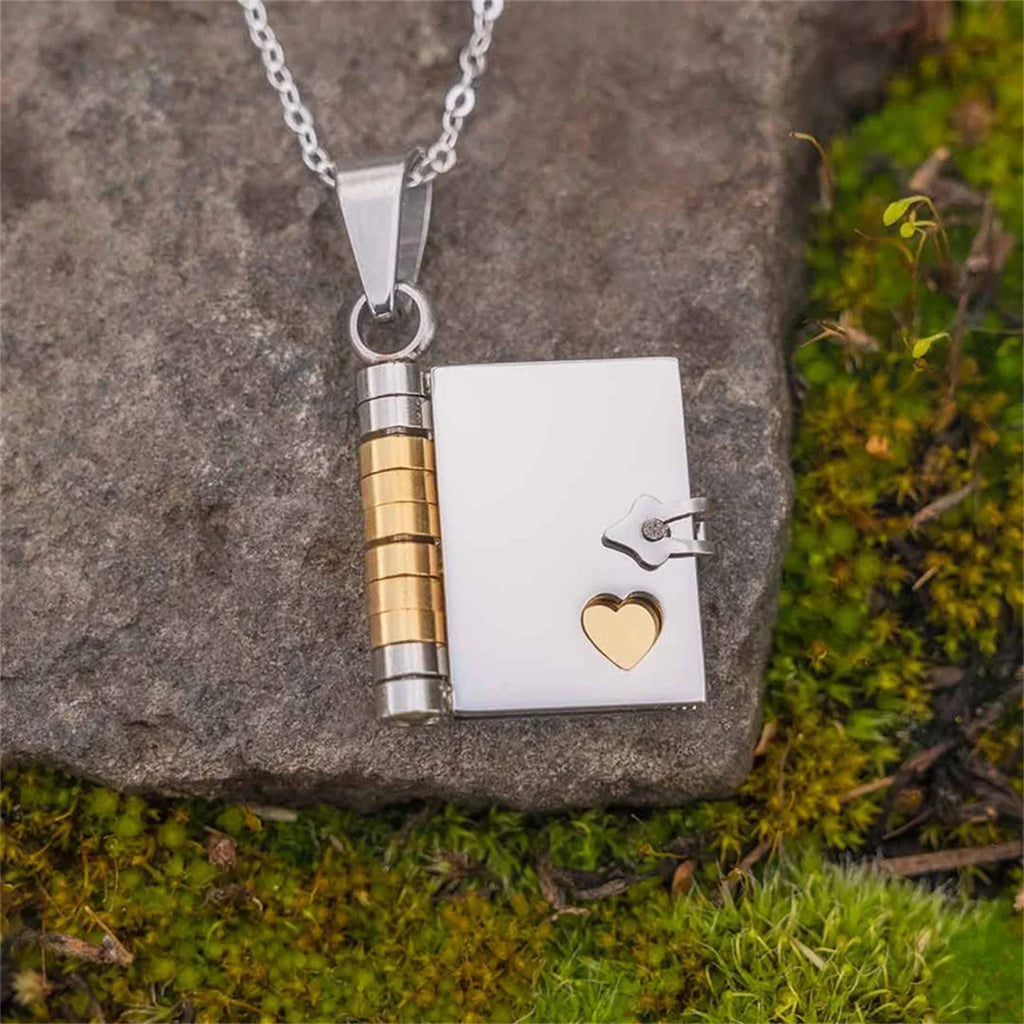Couple Book Pendant Necklace