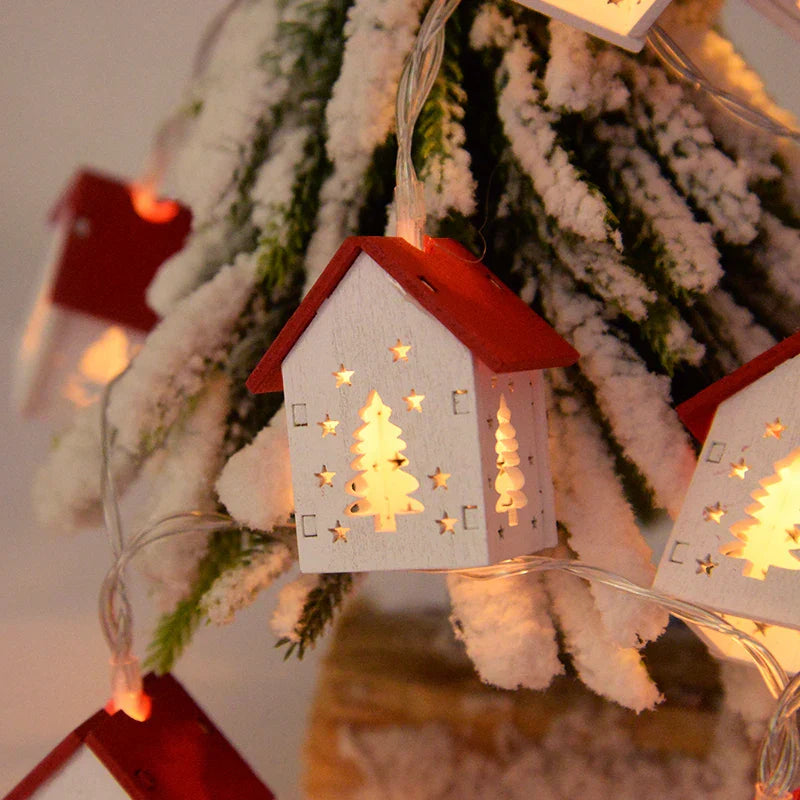 Yeouu | LED Christmas Houses Made of Wood with Festive Lighting