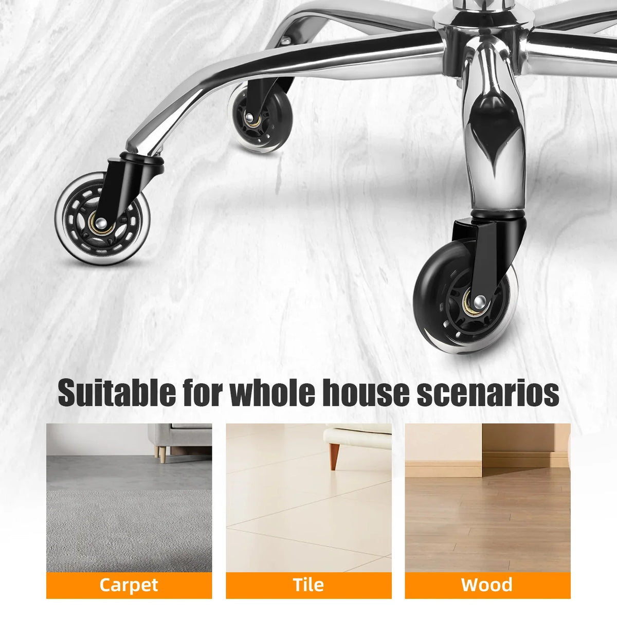 Swivel Roller Office Chair Wheels  5PCS