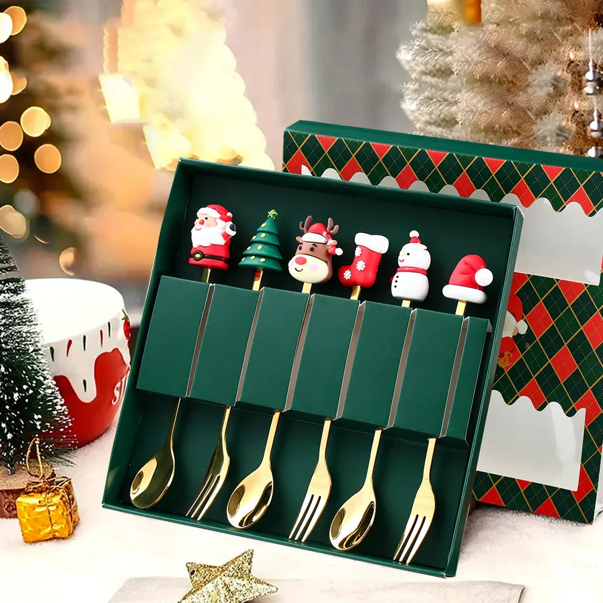 Yeouu | FeestelijkeKlassiekers | Exquisite Christmas Cutlery Set