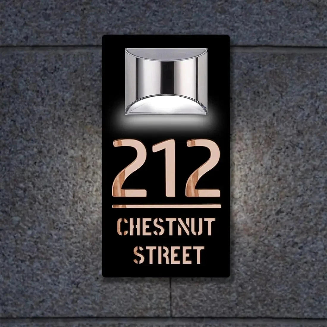 Solar House Address Sign Light