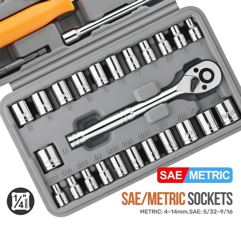 Rotating Ratchet Wrench Set - 57Pcs