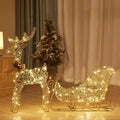 Christmas Glowing Iron Art Deer Sleigh Ornament