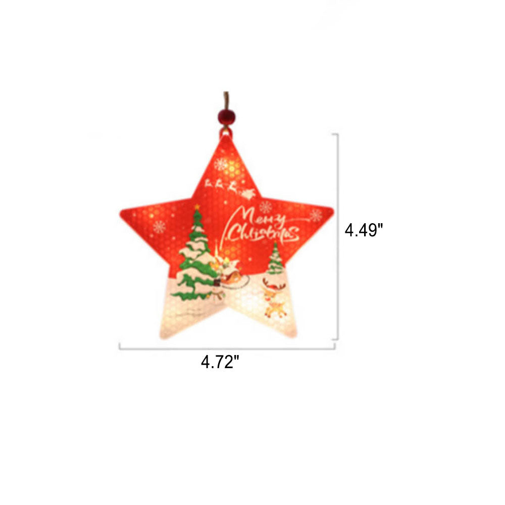 Yeouu | Christmas Decorative LED Plastic Painted Hanging Lights
