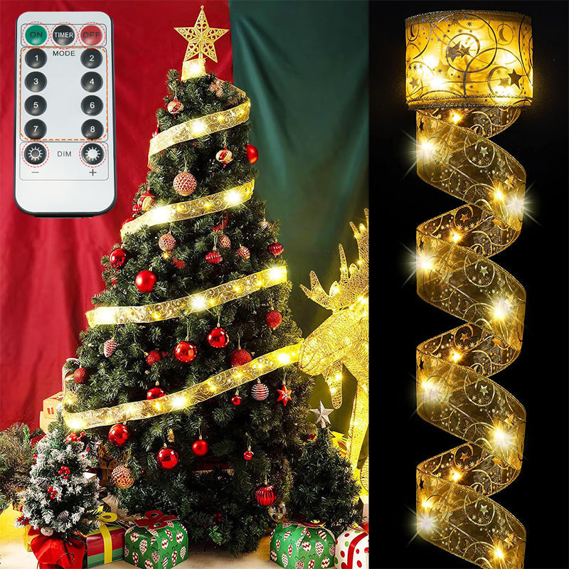 Yeouu | Ribbon Christmas tree decorative lights