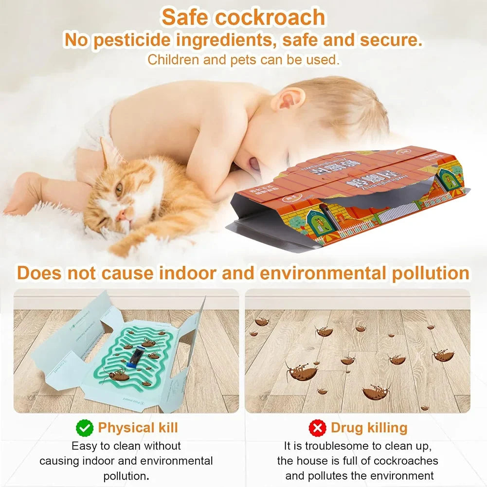10 Pack Roach Baited Glue Traps