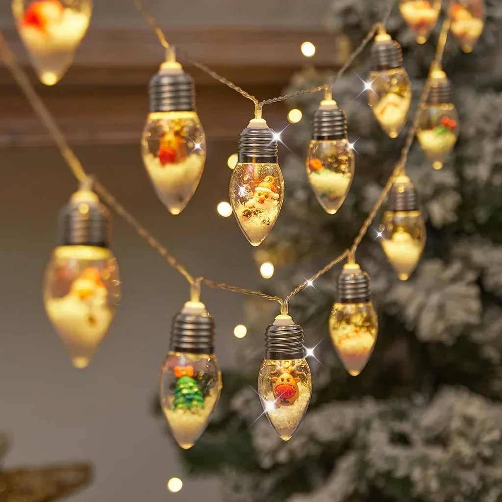 Yeouu | LED snowball string lights | 10 warm white balls | Christmas & New Year decoration