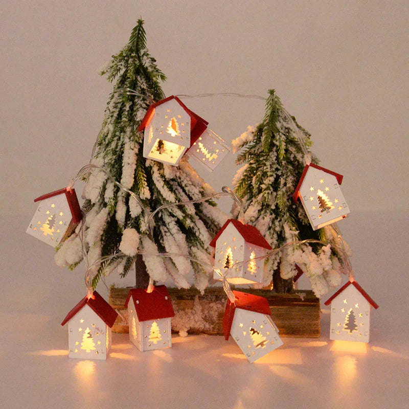Yeouu | LED Christmas Houses Made of Wood with Festive Lighting