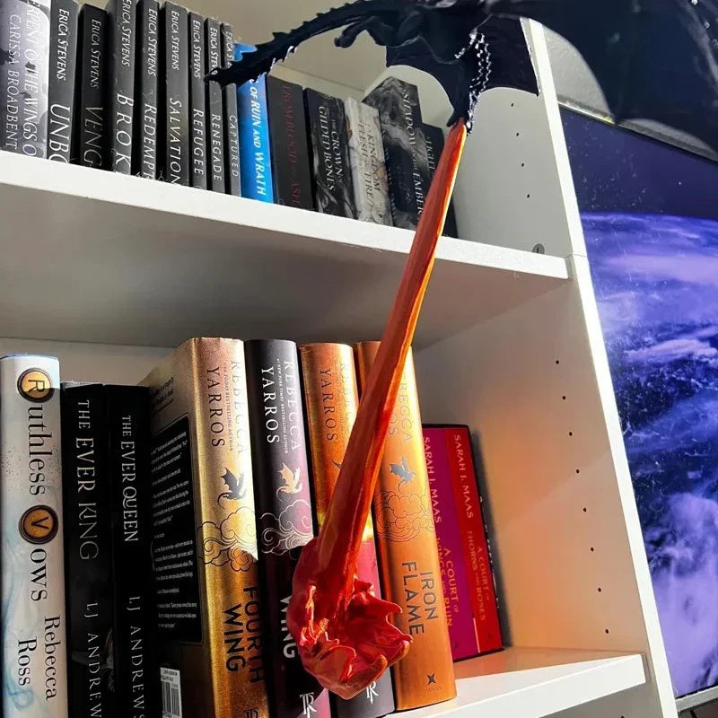 Flame Dragon Bookshelf Decor