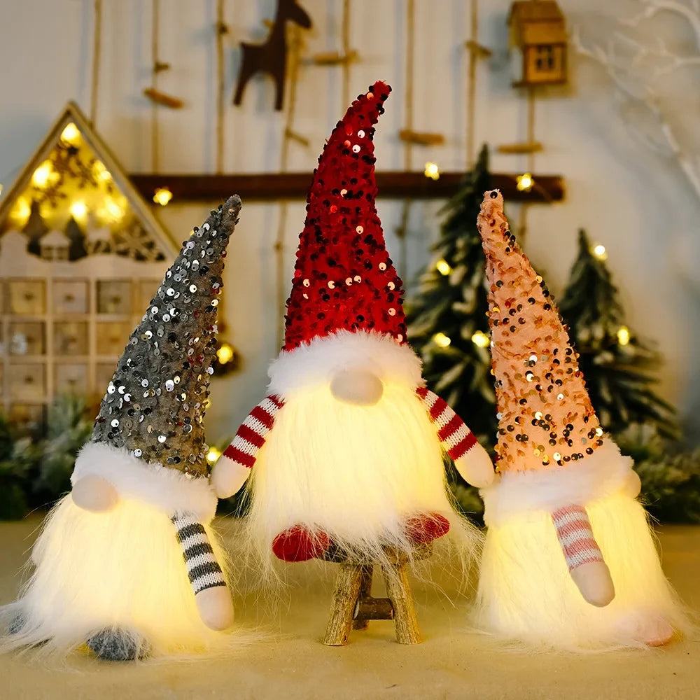 Yeouu | Nordlumis | Glowing Christmas Gnome | 30 × 10 × 10 cm | LED Window & Table Decoration | Battery Operated | Gift Idea for Christmas & New Year