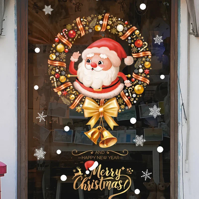 Yeouu | Glimoria | Christmas Window Stickers 2025 | Santa Claus & Christmas Tree | Removable Window Stickers for Glass & Walls | Festive Decor for Christmas & New Year
