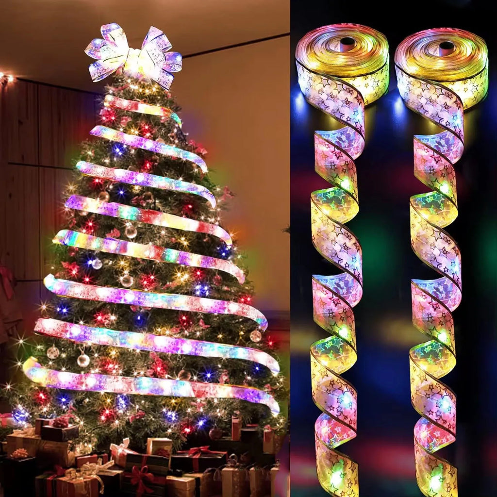 Christmas Ribbon Fairy Light For Decoration
