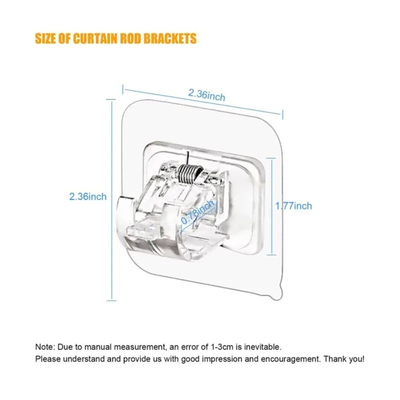 Adjustable Curtain Rod Wall Hooks