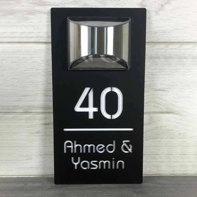 Solar House Address Sign Light