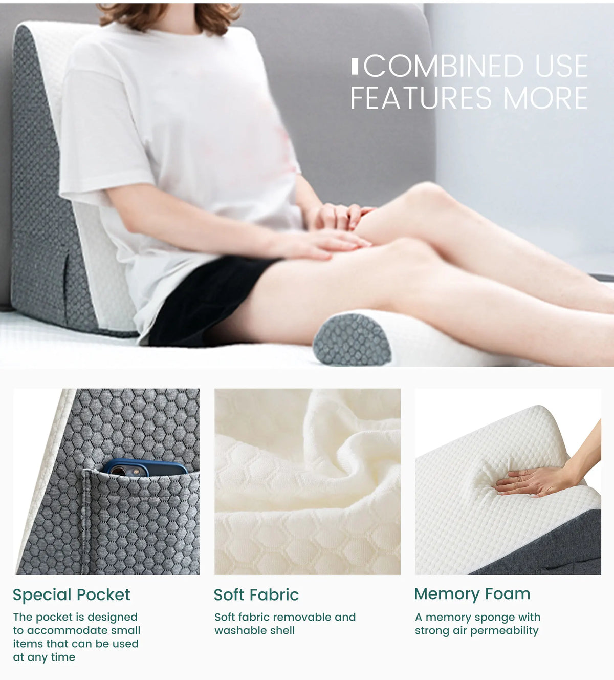 Memory Foam Wedge and Neck Pillow