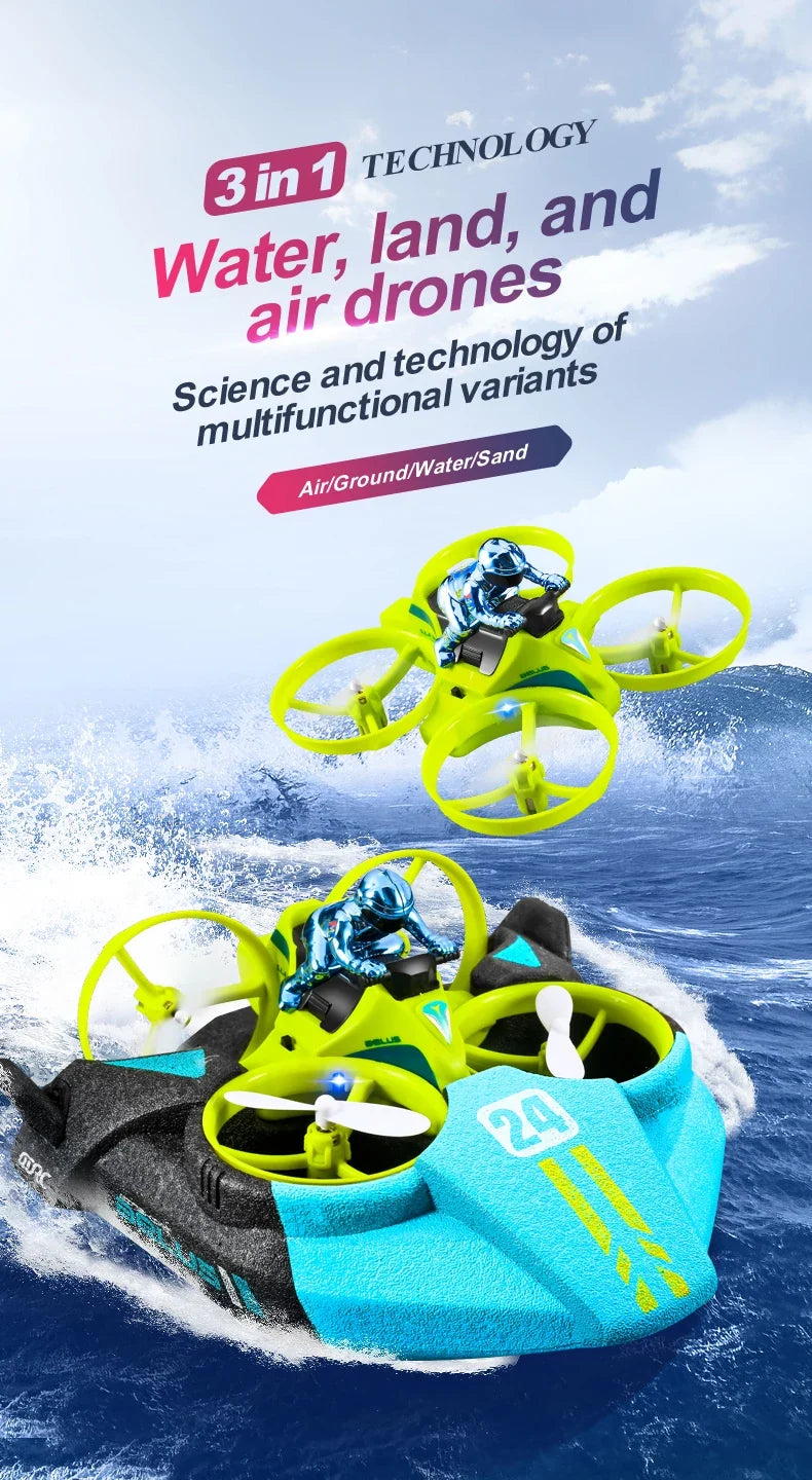 RC 3 in 1 Sea Land And Air Flying Boat Car Toy