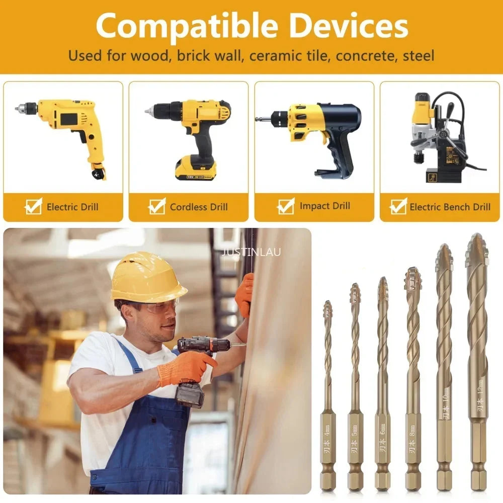 Titanium Steel Cross Drill Bit