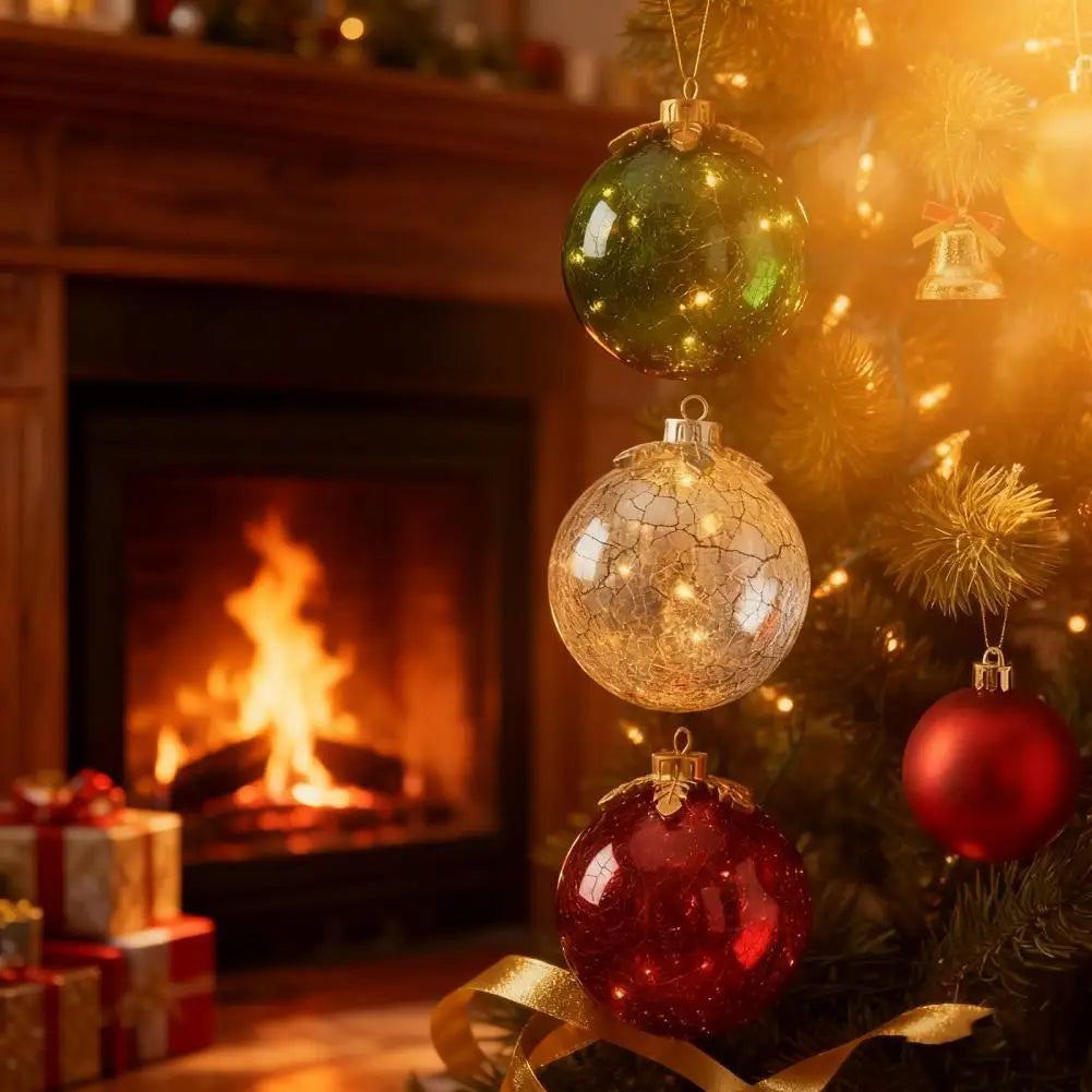 Yeouu | GlowSphere LED Christmas Ball – Warm Ambient Lighting with Timer Function