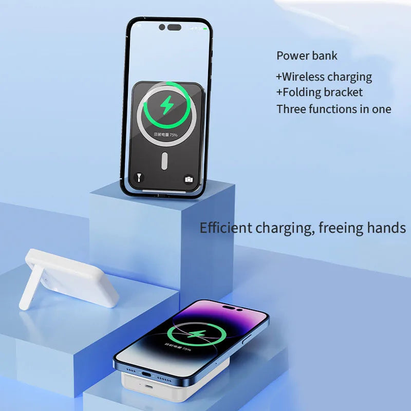 Magnetic Wireless Power Bank with Kickstand
