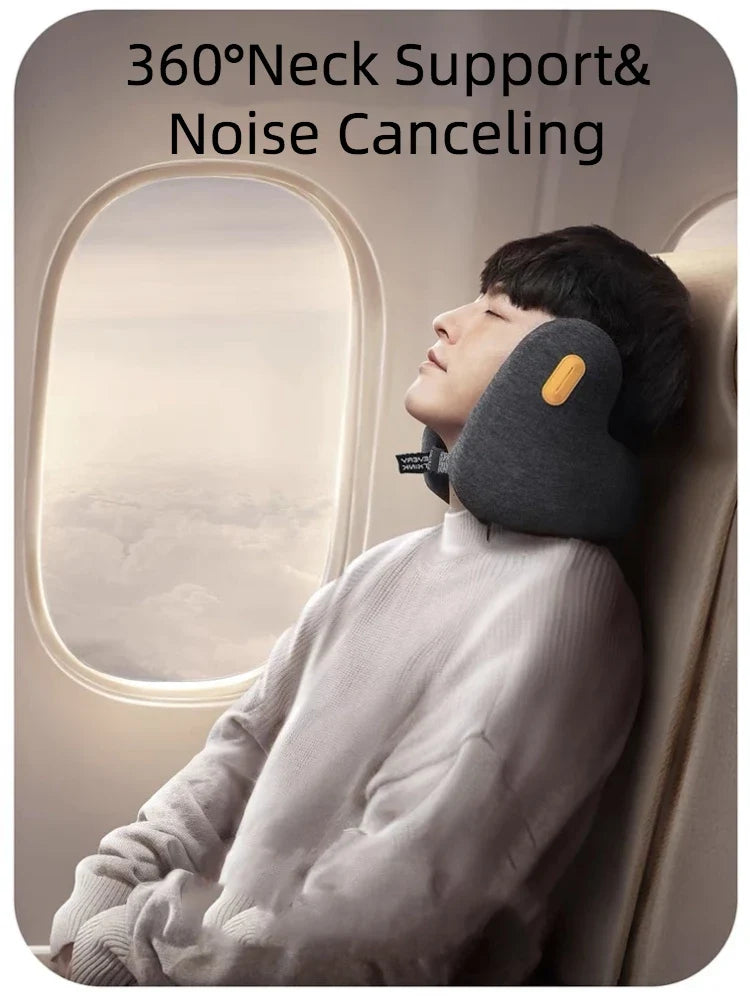 Travel Pillow with Noise Canceling Earmuffs
