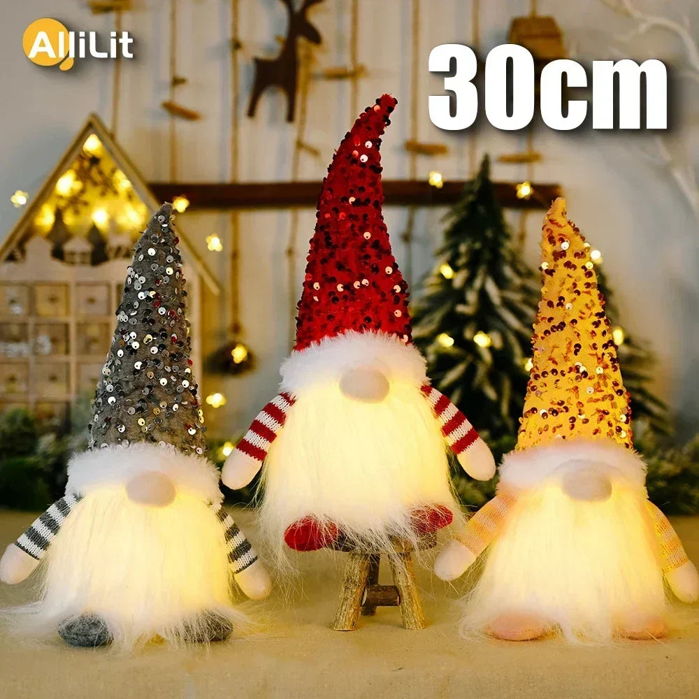 Yeouu | Christmas Gnome Decoration | LED Night Light | Warm Glow Holiday Ornament