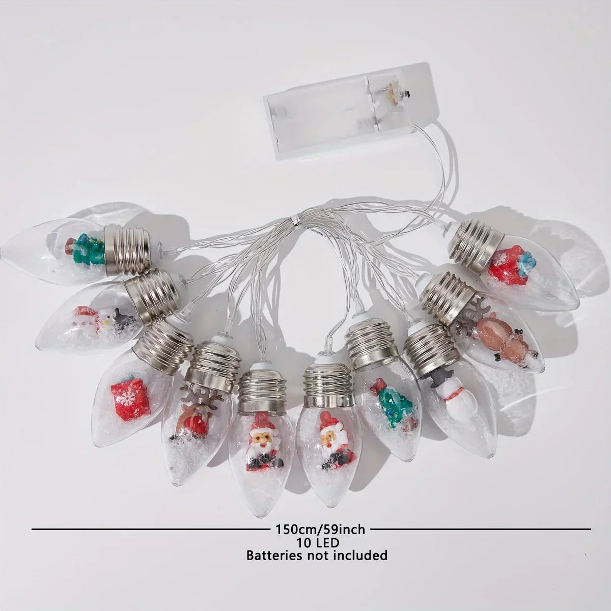 Yeouu | LED snowball string lights | 10 warm white balls | Christmas & New Year decoration