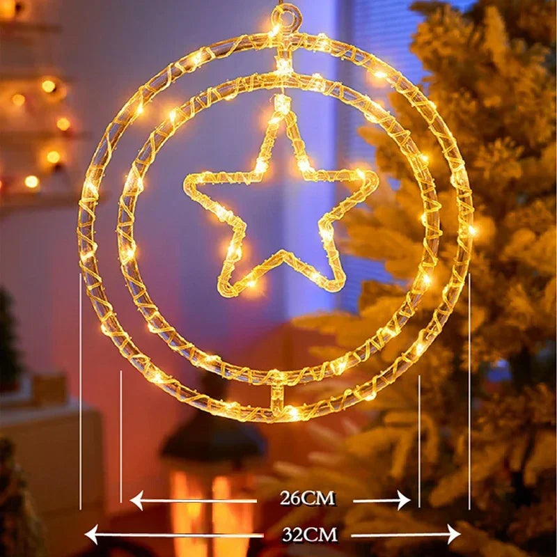 Yeouu | LED Christmas Ring Light LumiRing | USB-powered | 8 Light Modes | Warm White & Colorful | Decoration for Christmas & Celebrations