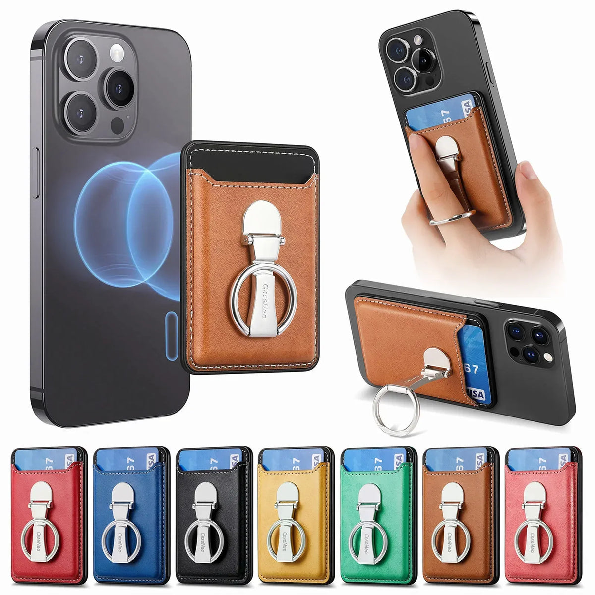 Leather Magsafe Phone Wallet Holder