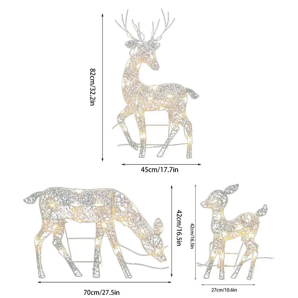 Yeouu | Christmas Lights Outdoor Reindeer Decoration Set
