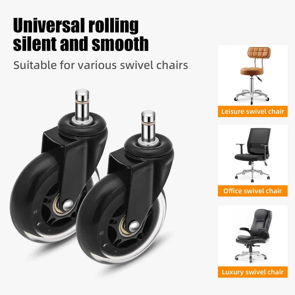 Swivel Roller Office Chair Wheels  5PCS