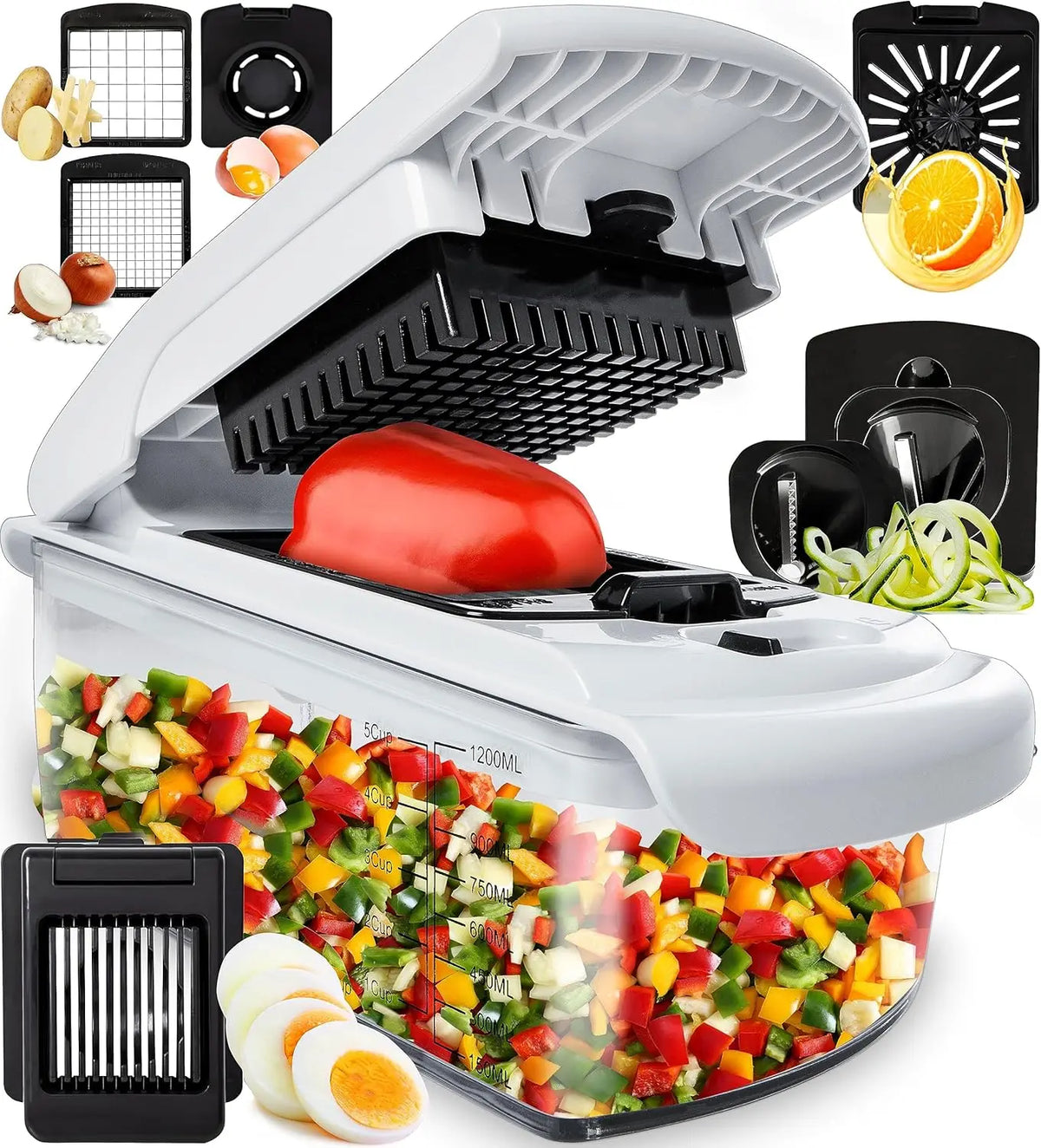 Multislicing Vegetable Chopper With Container