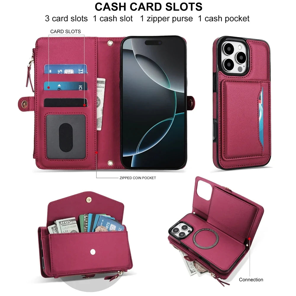 Multifunctional Lanyard Wallet Magsafe IPhone Case