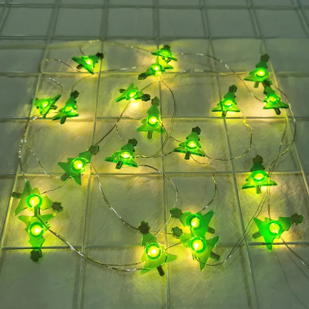 Yeouu | Lumirelle | LED Fairy Lights Christmas | Santa & Snowman Motifs | Warm White Light | For Tree, Window & Table Decor