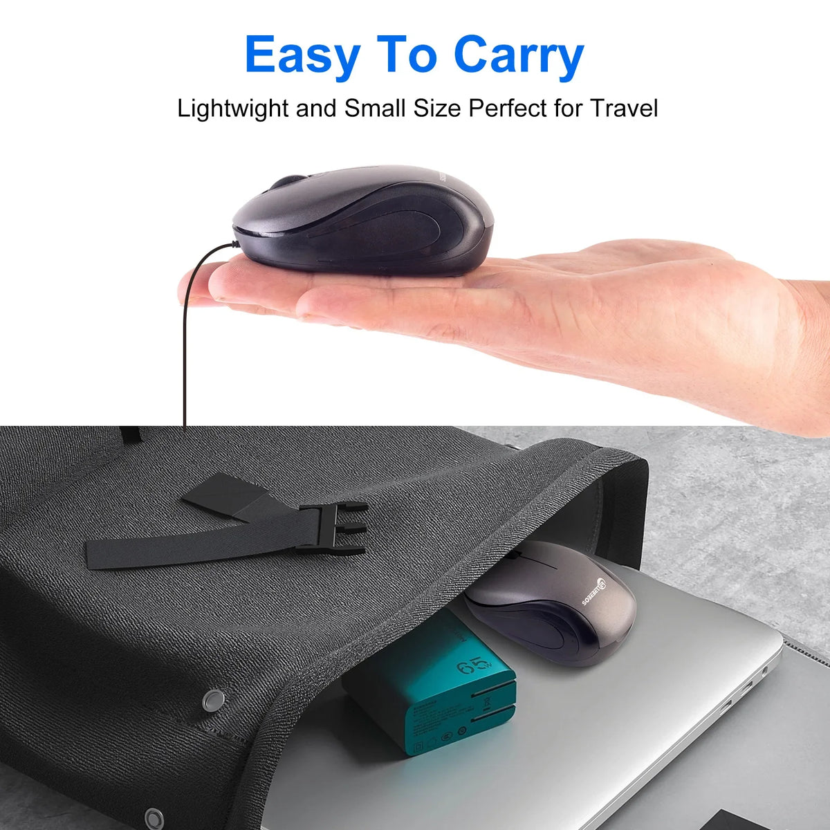 Portable USB Type C Retractable Mouse