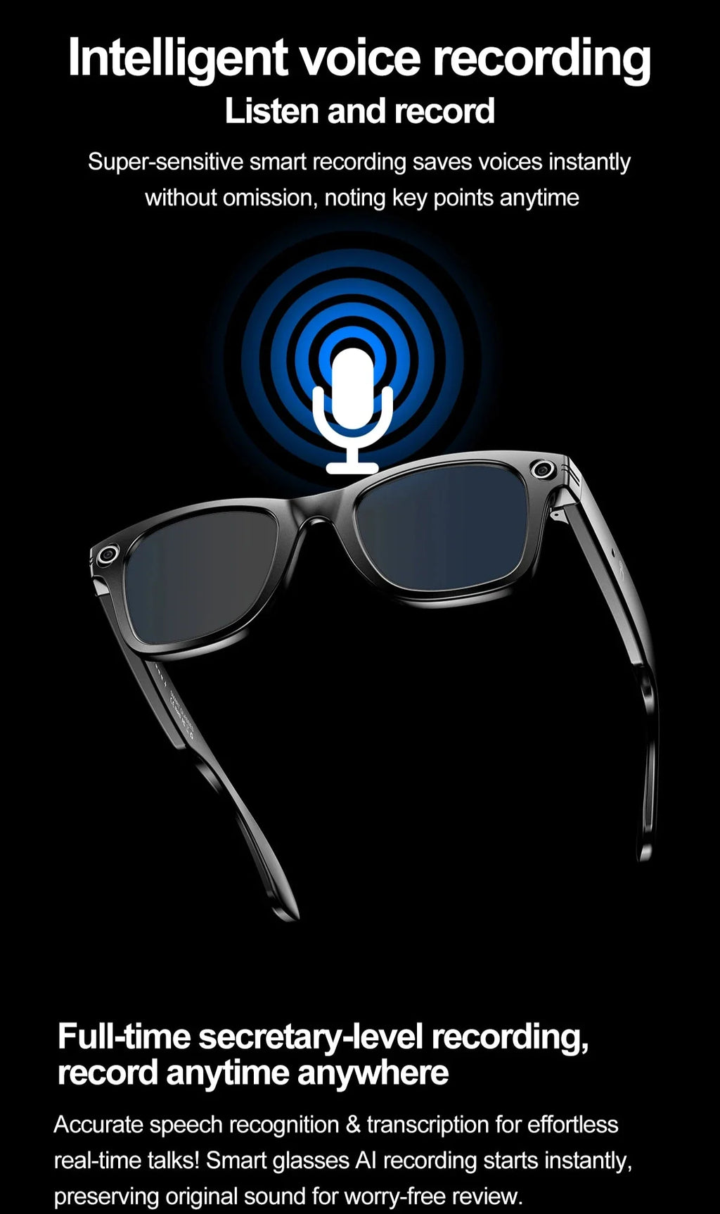 Smart Bluetooth Camera Glasses