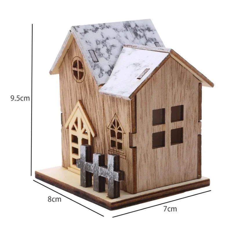 Yeouu | Lunawood | LED Wooden House | Glowing Mini Christmas House | Handmade Wooden Decoration | Warm White Light for Christmas & New Year