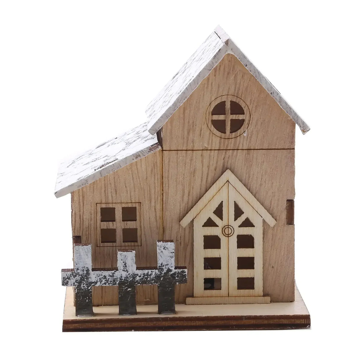 Yeouu | Lunawood | LED Wooden House | Glowing Mini Christmas House | Handmade Wooden Decoration | Warm White Light for Christmas & New Year