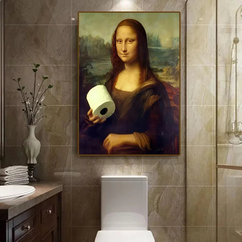 Restroom Renaissance Quirky Parody Bathroom Art Poster
