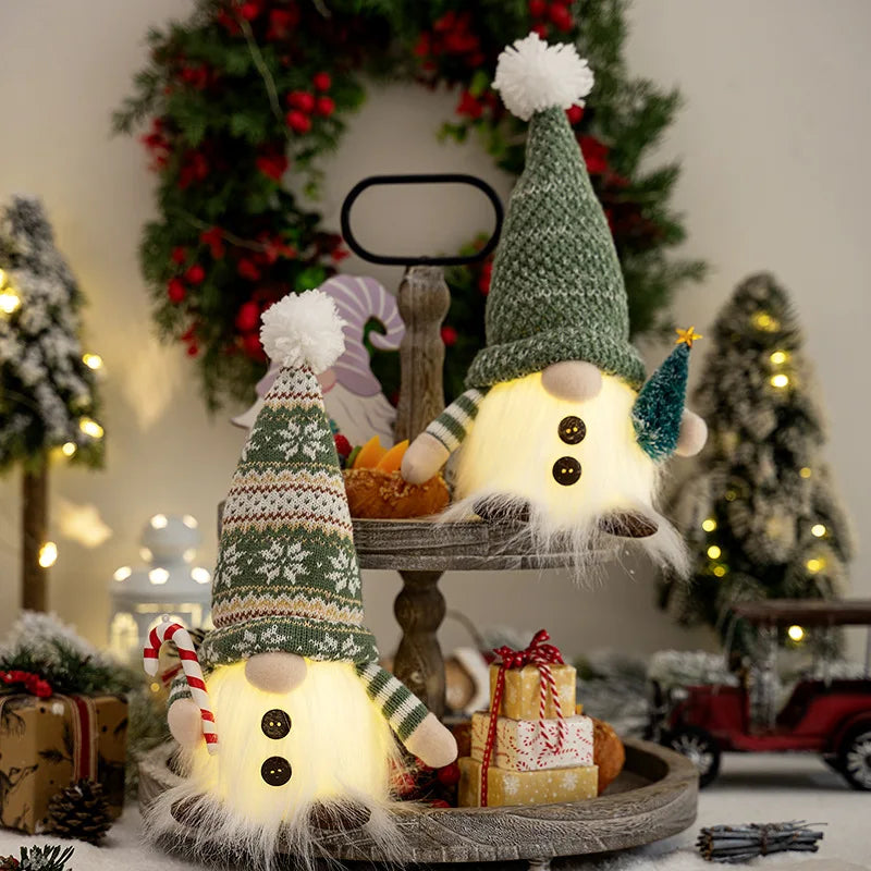 Yeouu | Christmas Gnome Decoration | LED Night Light | Warm Glow Holiday Ornament