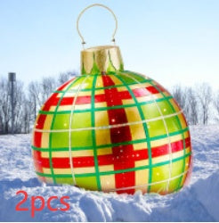 Yeouu | Inflatable Christmas Ball Outdoor Decoration 60cm – Weather Resistant PVC Christmas Decoration