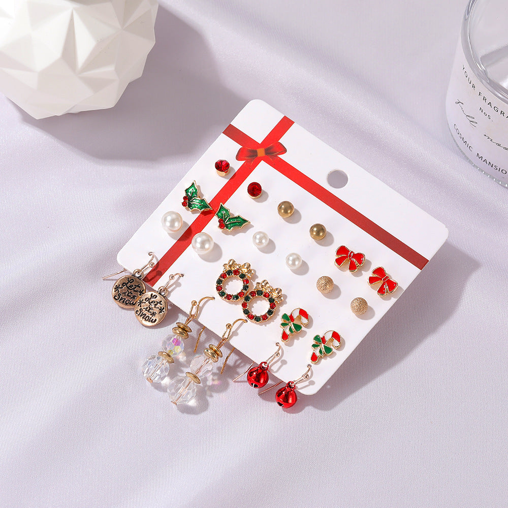 Yeouu | New Holiday Set Earrings Santa Dripping