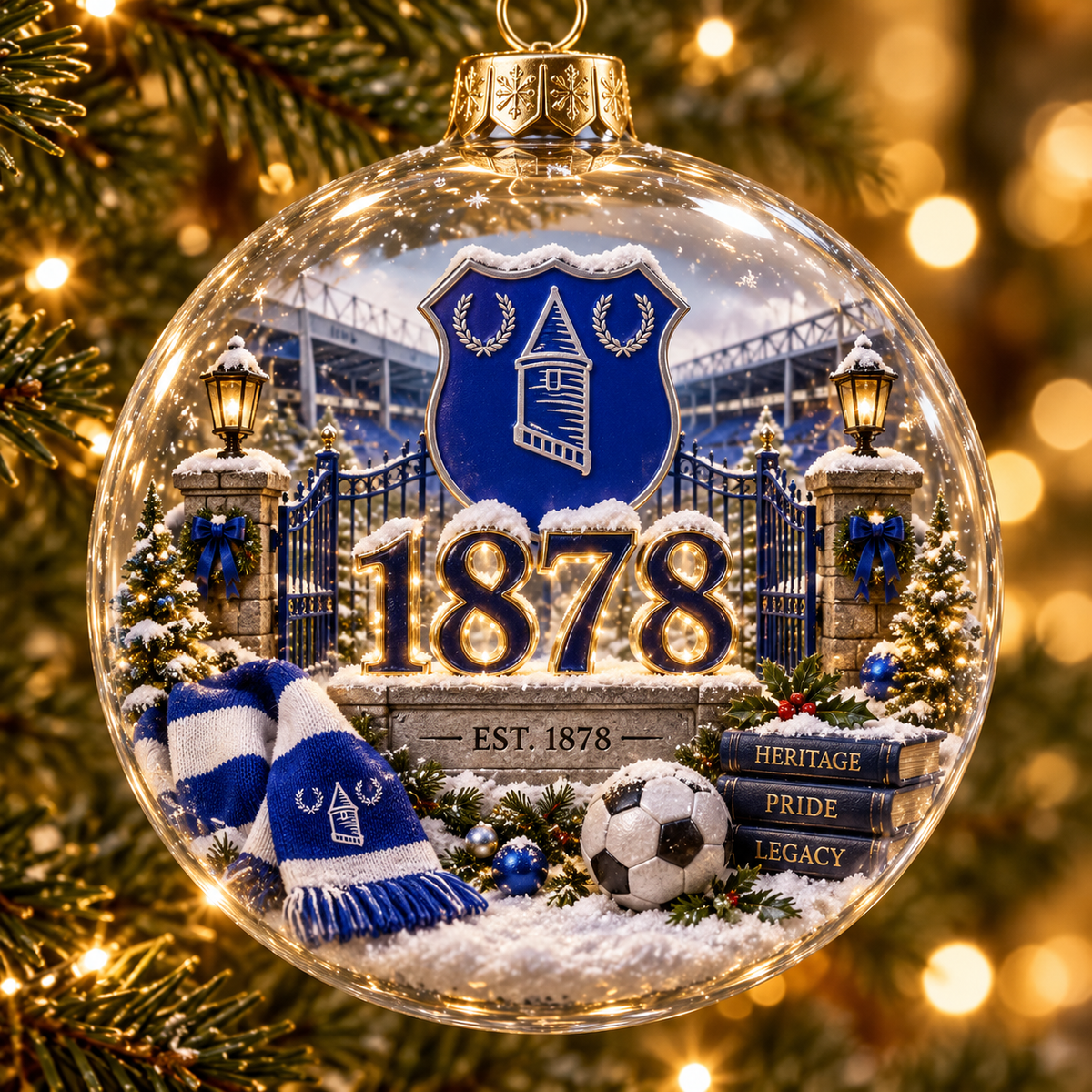 🎄 Nil Satis Nisi Optimum Light-Up Football Christmas Globe Ornament