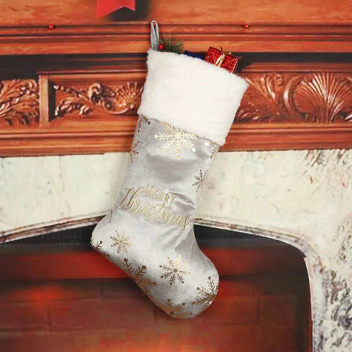 Yeouu | Christmas Decorative Stockings Embroidery Candy