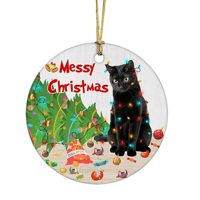 Yeouu | Acrylic Black Cat Christmas Ornaments Set – Adorable Tree Pendants for Weddings, Parties, and Festive Home Décor
