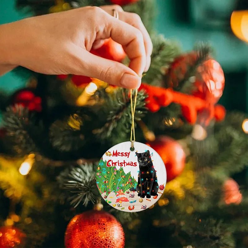 Yeouu | Acrylic Black Cat Christmas Ornaments Set – Adorable Tree Pendants for Weddings, Parties, and Festive Home Décor