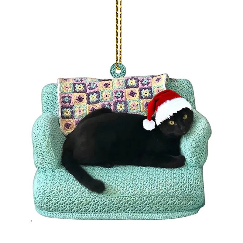 Yeouu | Acrylic Black Cat Christmas Ornaments Set – Adorable Tree Pendants for Weddings, Parties, and Festive Home Décor