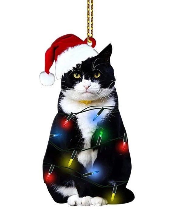 Yeouu | Acrylic Black Cat Christmas Ornaments Set – Adorable Tree Pendants for Weddings, Parties, and Festive Home Décor