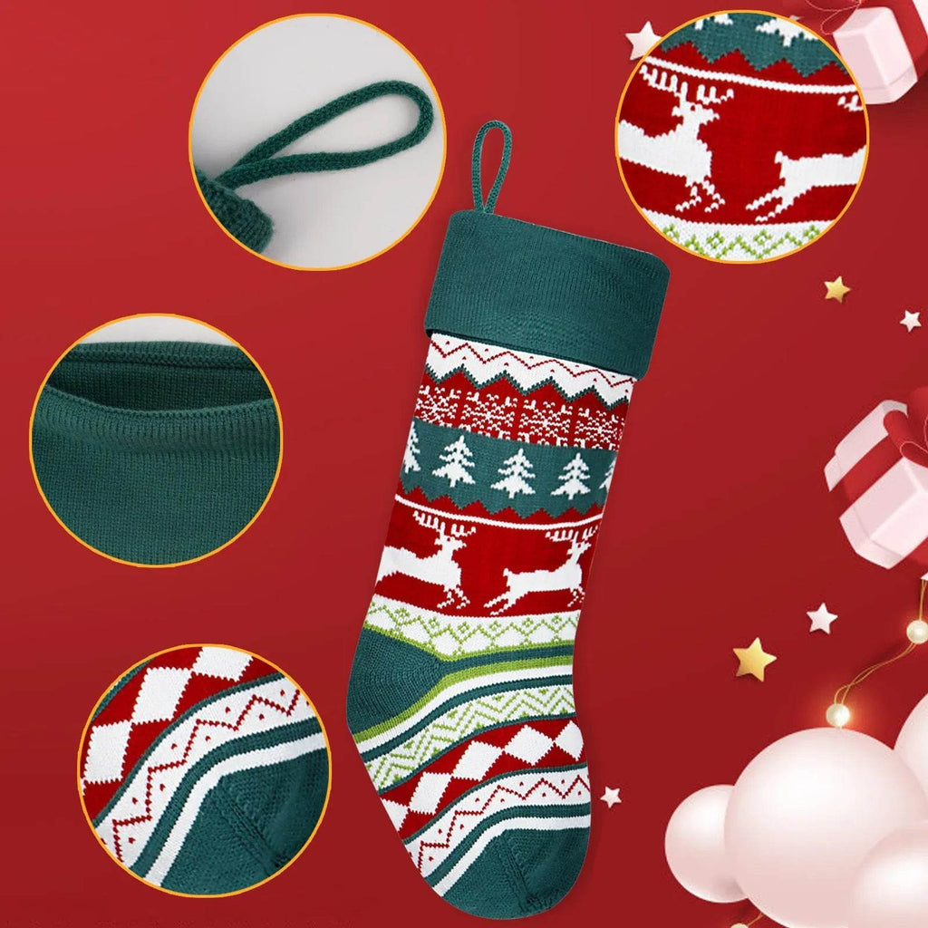 Yeouu | Christmas Stockings Candy Knitted Bag Wool