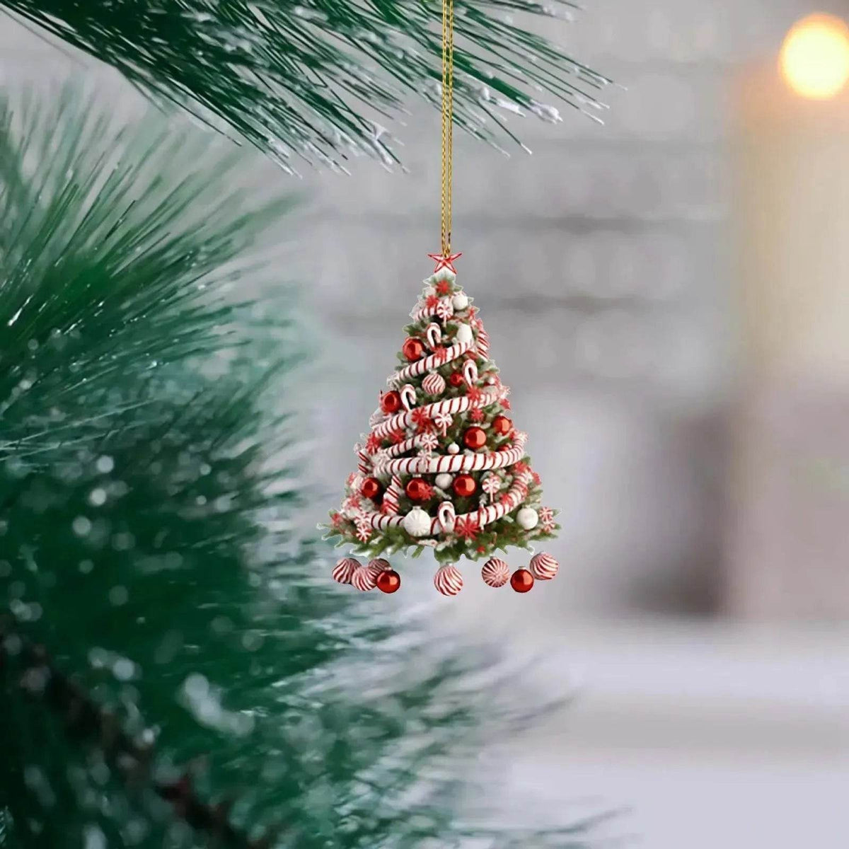 Yeouu | Christmas Tree Pendant Holiday Decoration Acrylic Flat Decorations
