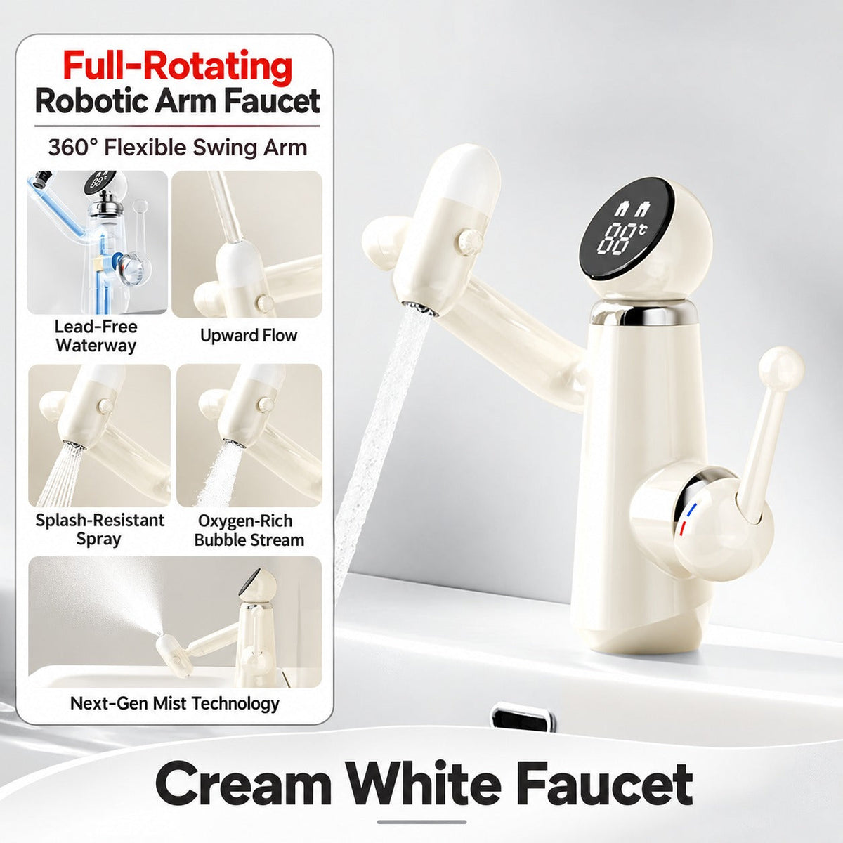 Robo Flow Smart Full-Rotating Digital Faucet